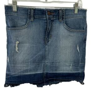J Brand  Lela Distressed Denim Mini Skirt SZ 26